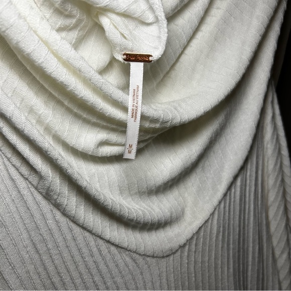 Free People Soft White Long Sleeve Top with Plunge Back - Picture 4 of 5